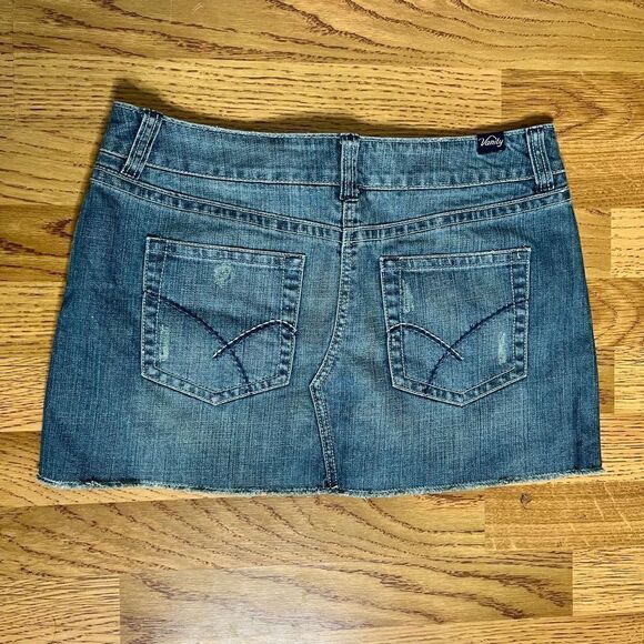 Cute Factory Distressed Jean Mini Skirt by Vanity - Picture 5 of 10